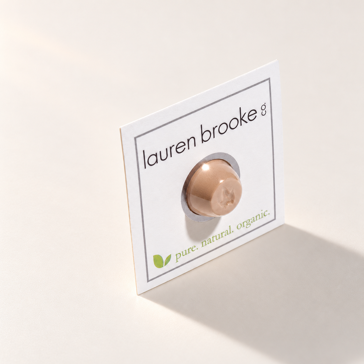 Lauren Brooke Tahiti matte pressed eyeshadow sample on its original display card